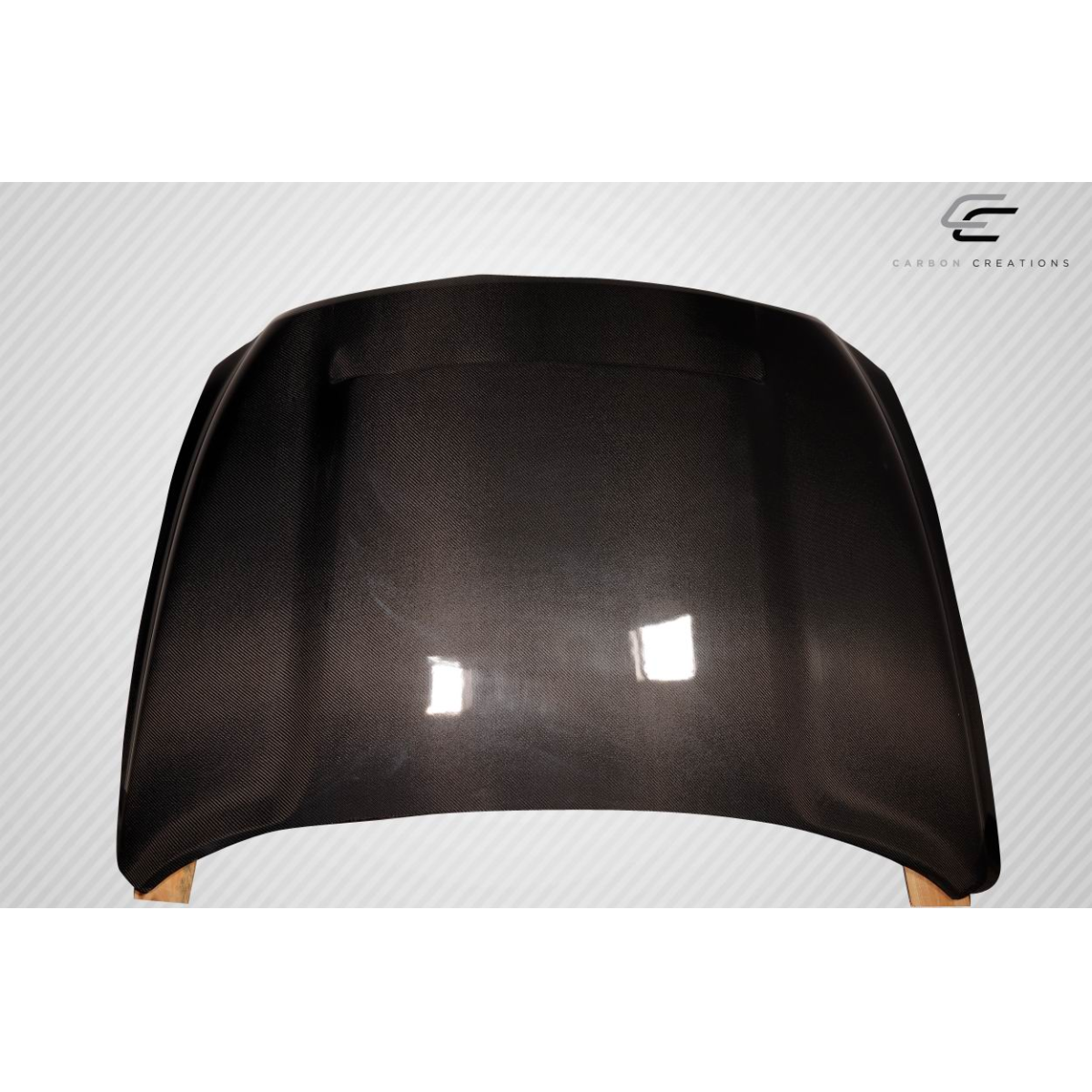 Modify your Dodge Ram 2009 with our Exterior/Hoods - Top view of the carbon fiber hood part