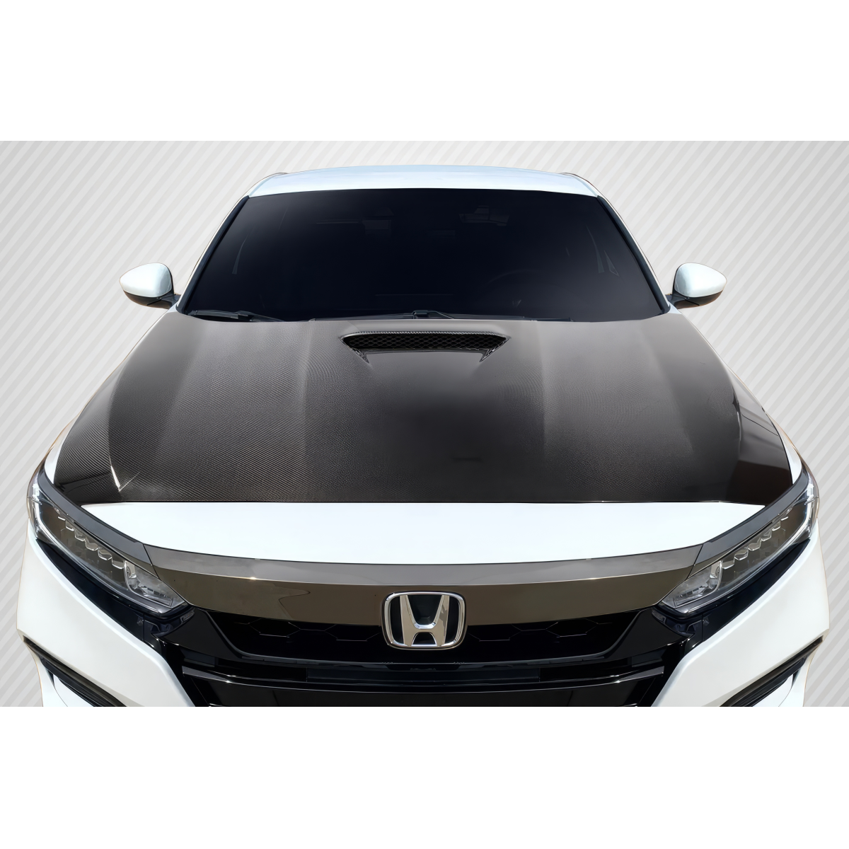 Modify your Honda Accord 2018 with our Exterior/Hoods - Front view of the hood at a straight angle