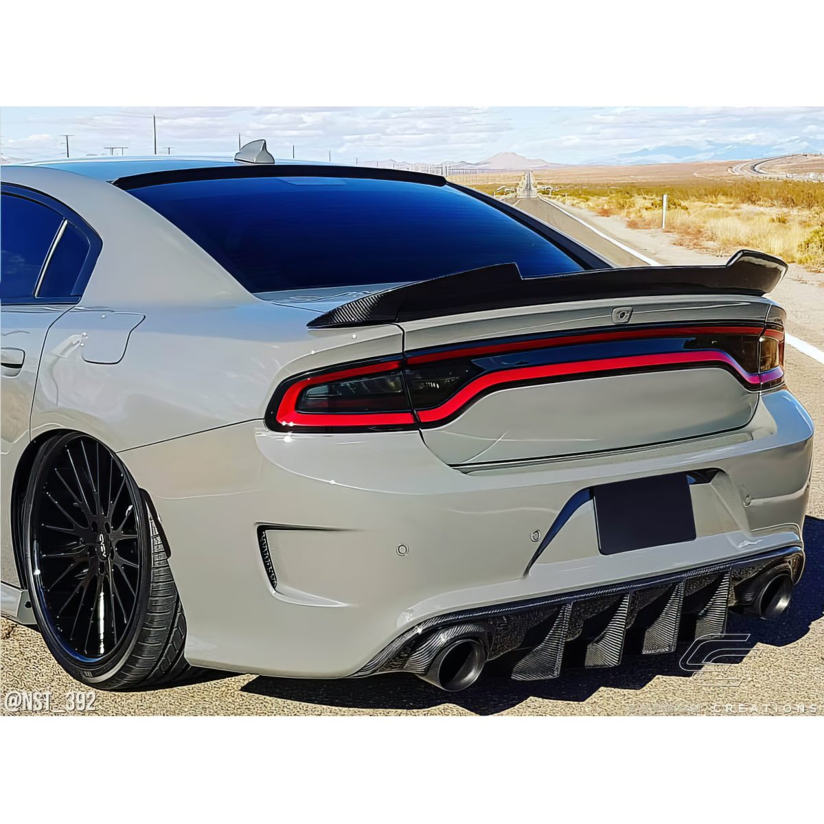 Modify your Dodge Charger 2015 with our Exterior/Wings - Rear angle showcasing the wing and body design