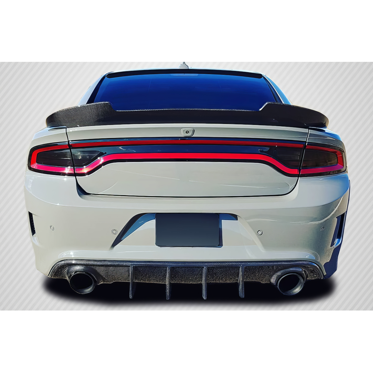 Modify your Dodge Charger 2015 with our Exterior/Wings - Rear view showcasing angle of the rear wing