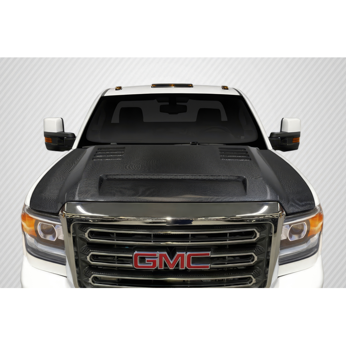 Modify your GMC Sierra 2015 with our Exterior/Hoods - Front view of hood from above