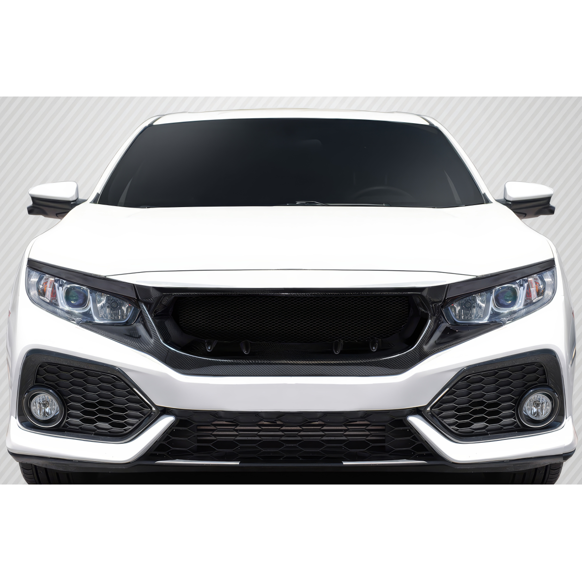 Modify your Honda Civic 2016 with our Exterior/Grilles - Front view of vehicle with grille part