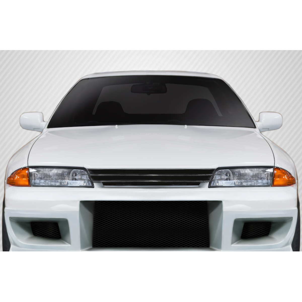 Modify your Nissan Skyline 1989 with our Exterior/Grilles - Front view of vehicle part at zero degrees