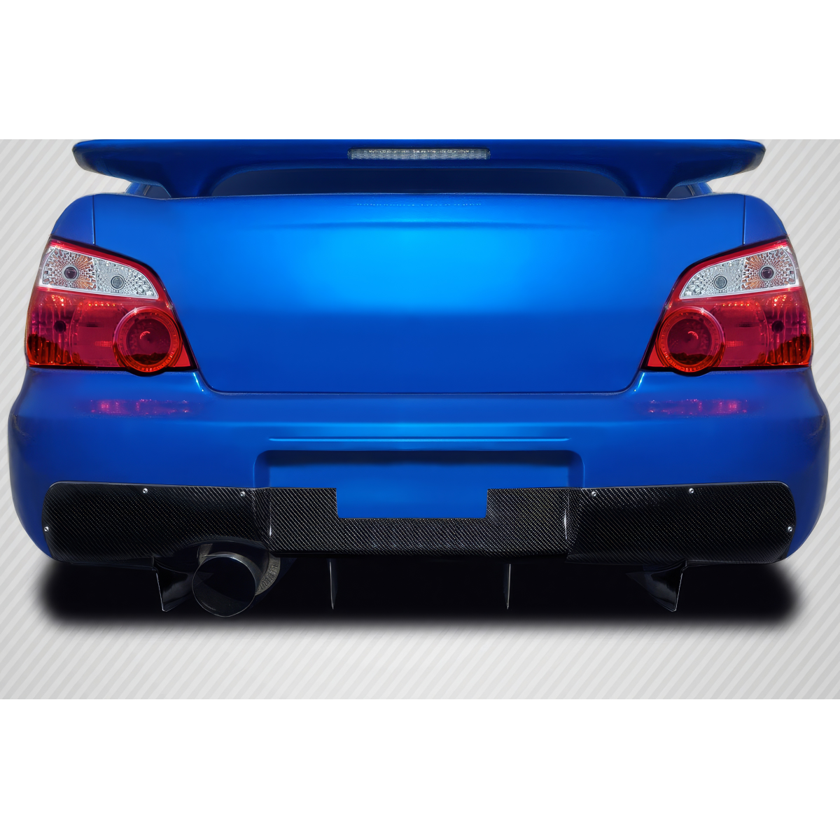 Modify your Subaru Impreza 2002 with our Exterior/Diffusers - View from rear angle showcasing diffuser features