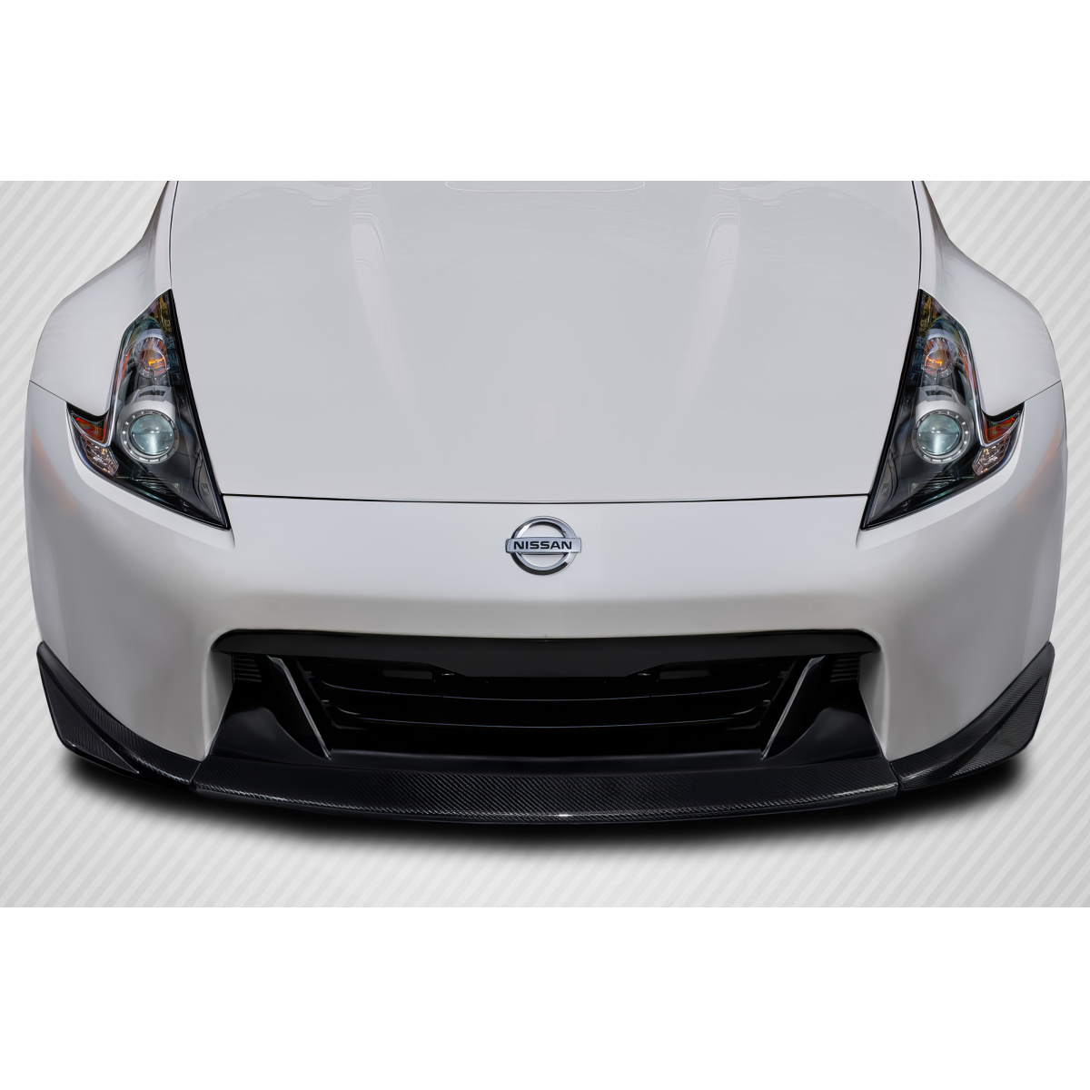 Modify your Nissan 370Z 2009 with our Exterior/Front Bumpers or Lips - Front view of the car at an eye level angle