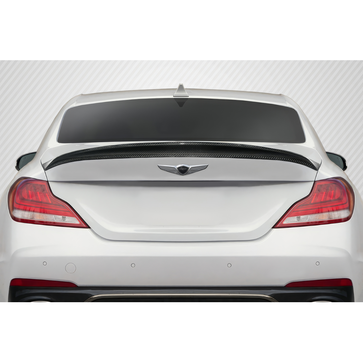 Modify your Genesis G70 2019 with our Exterior/Wings - Image shows rear view from straight on