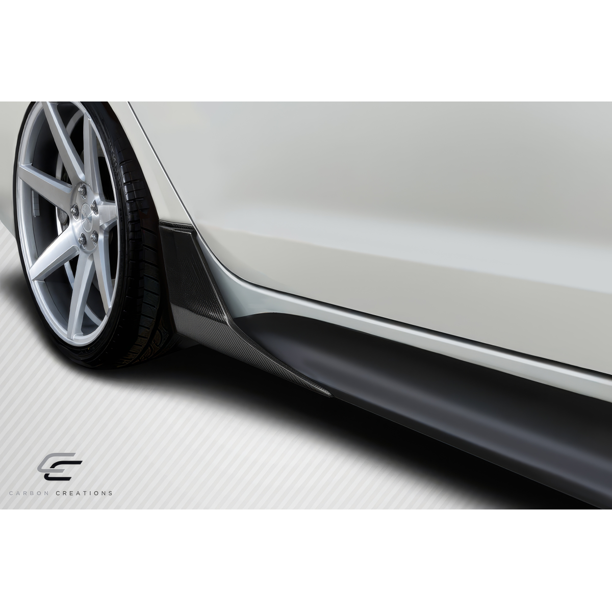 Modify your Genesis G70 2019 with our Exterior/Side Skirts - Showcasing side skirts at a low angle