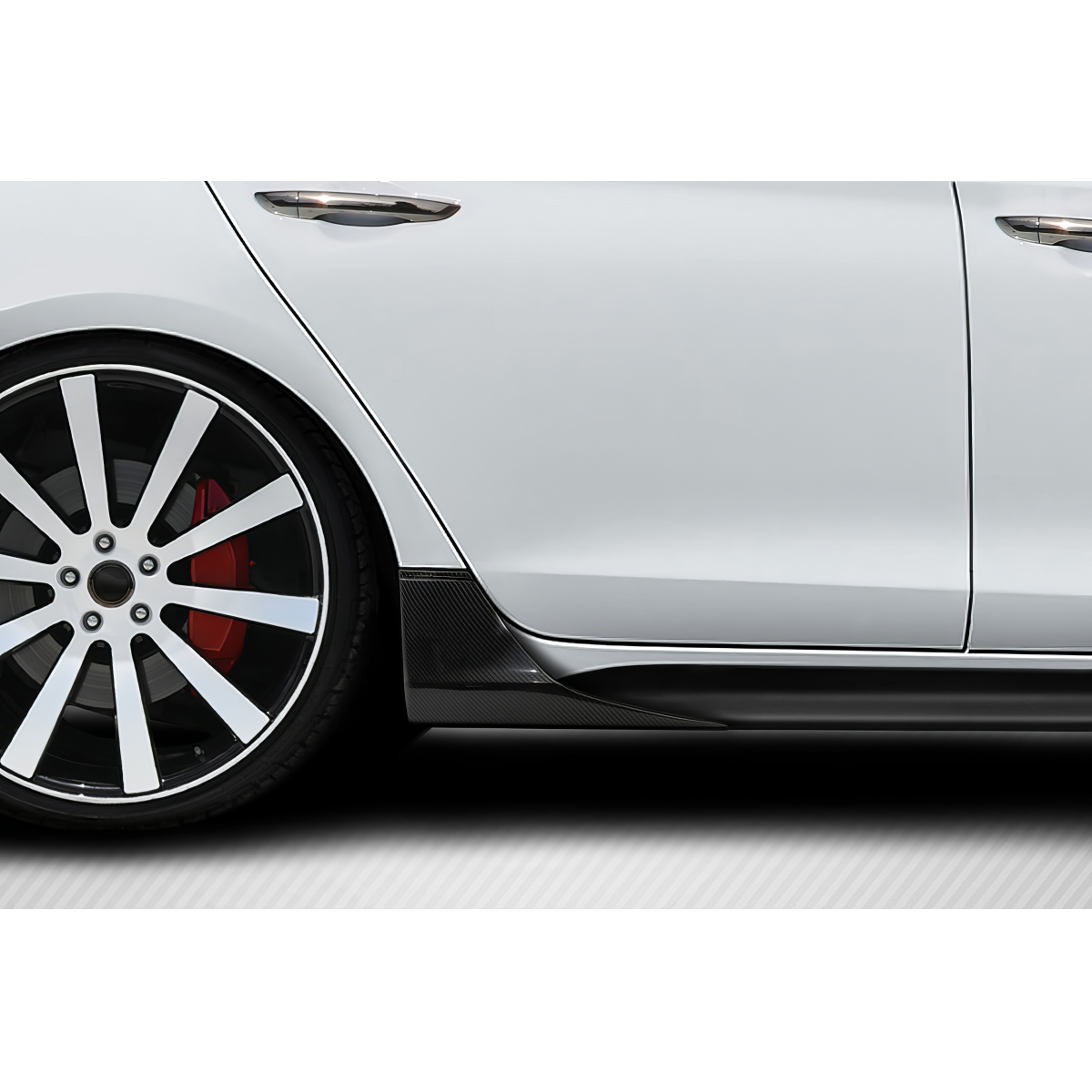 Modify your Genesis G70 2019 with our Exterior/Side Skirts - Side view of carbon fiber side skirts