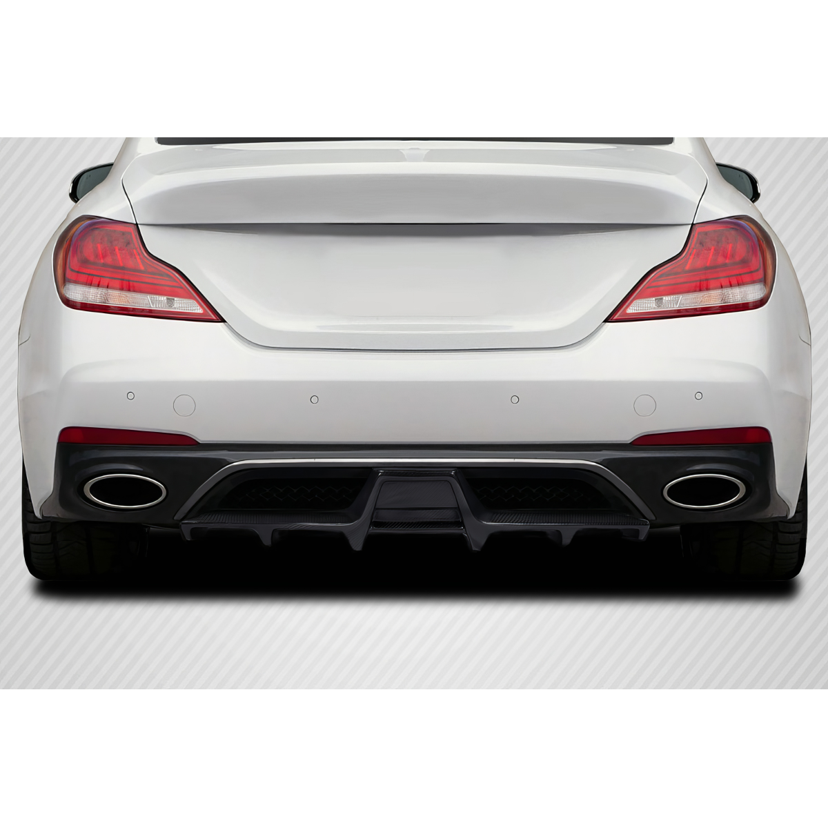 Modify your Genesis G70 2019 with our Exterior/Diffusers - Rear view of the vehicle at a straight angle