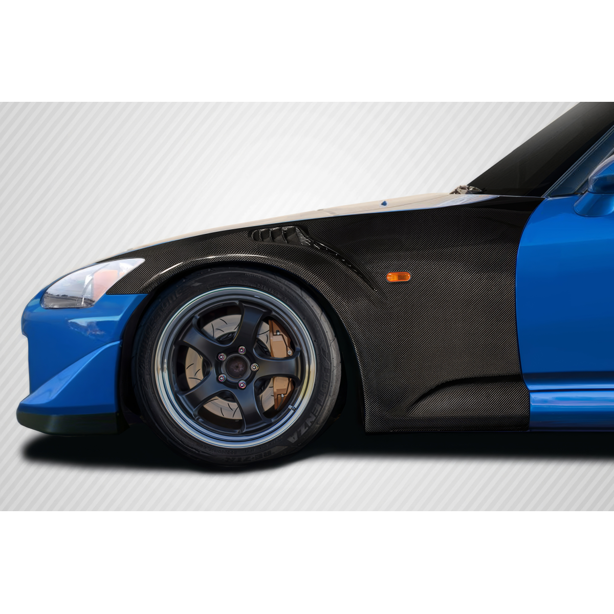 Modify your Honda S2000 2000 with our Exterior/Fenders - Side angle of carbon fiber fender on Honda S2000