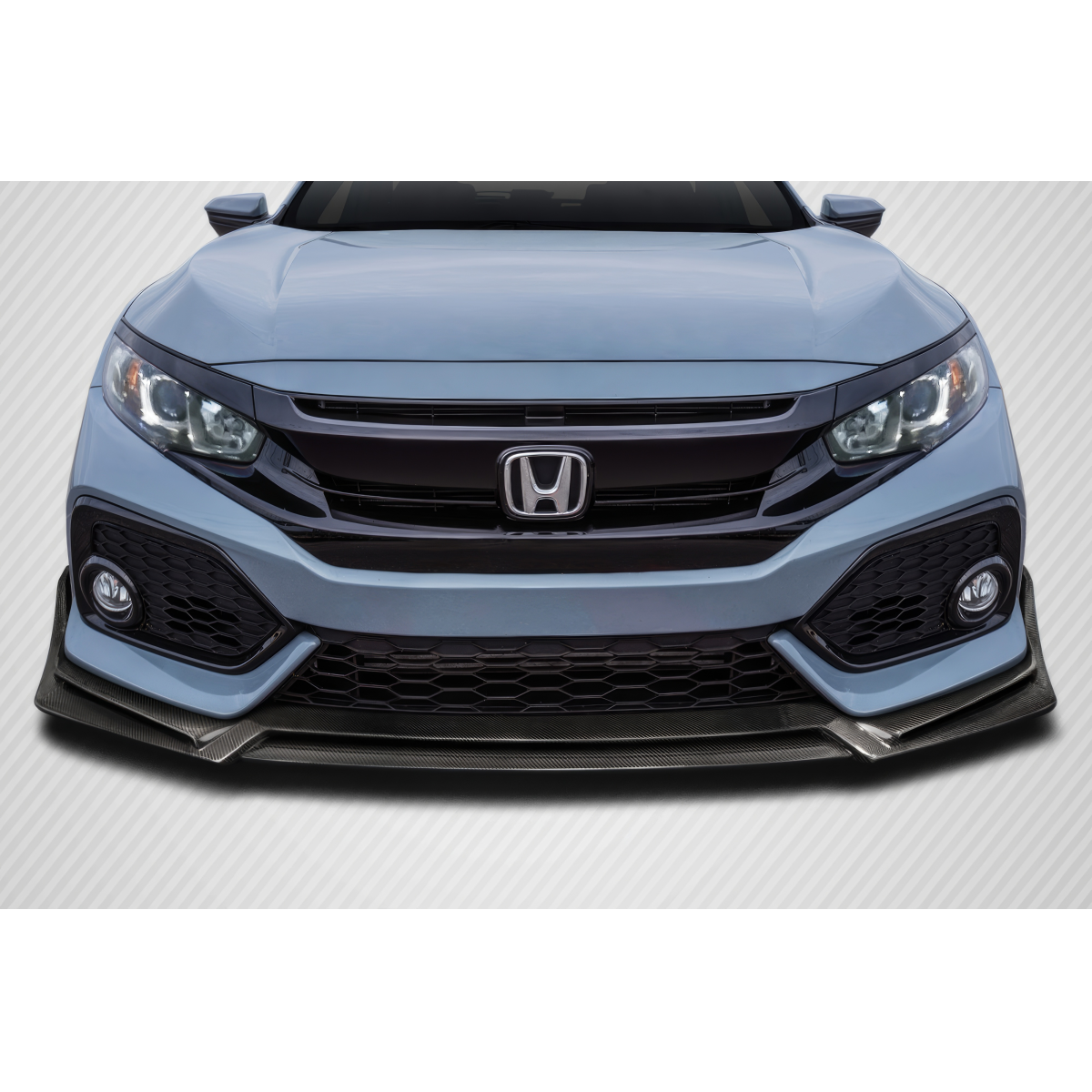 Modify your Honda Civic 2017 with our Exterior/Front Bumpers or Lips - Front view at eye level of the vehicle part