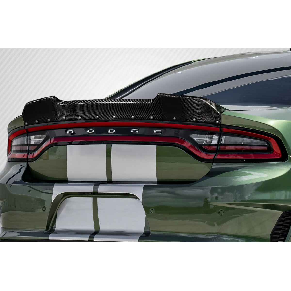 Modify your Dodge Charger 2015 with our Exterior/Wings - Rear view of rear wing at a slight angle