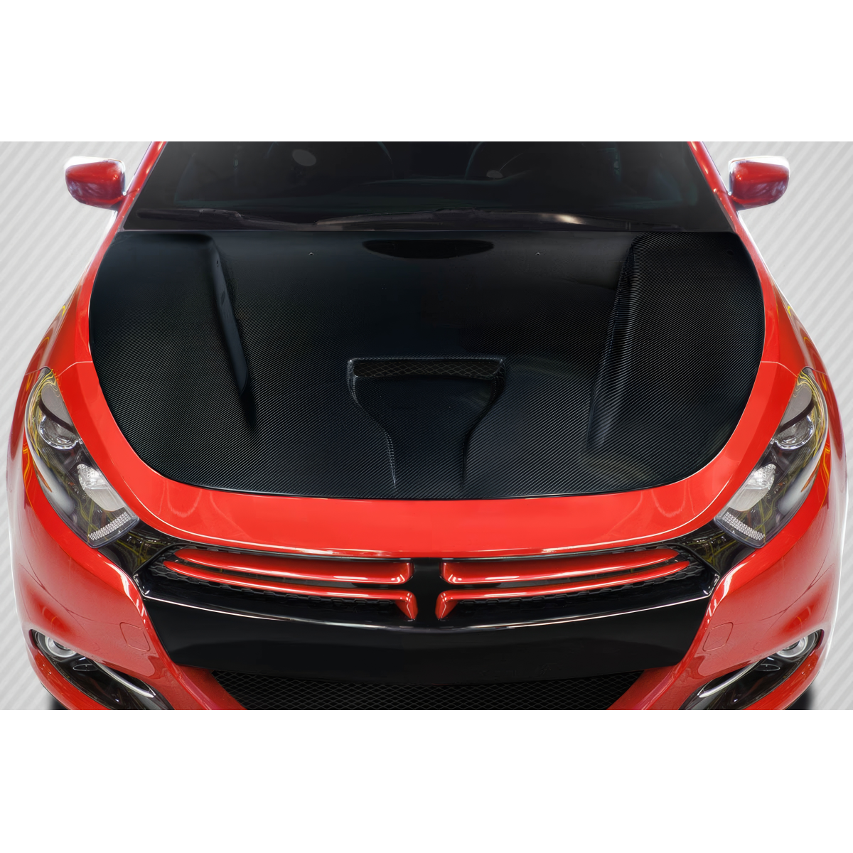 Modify your Dodge Dart 2013 with our Exterior/Hoods - Top down view of hood at a slight angle