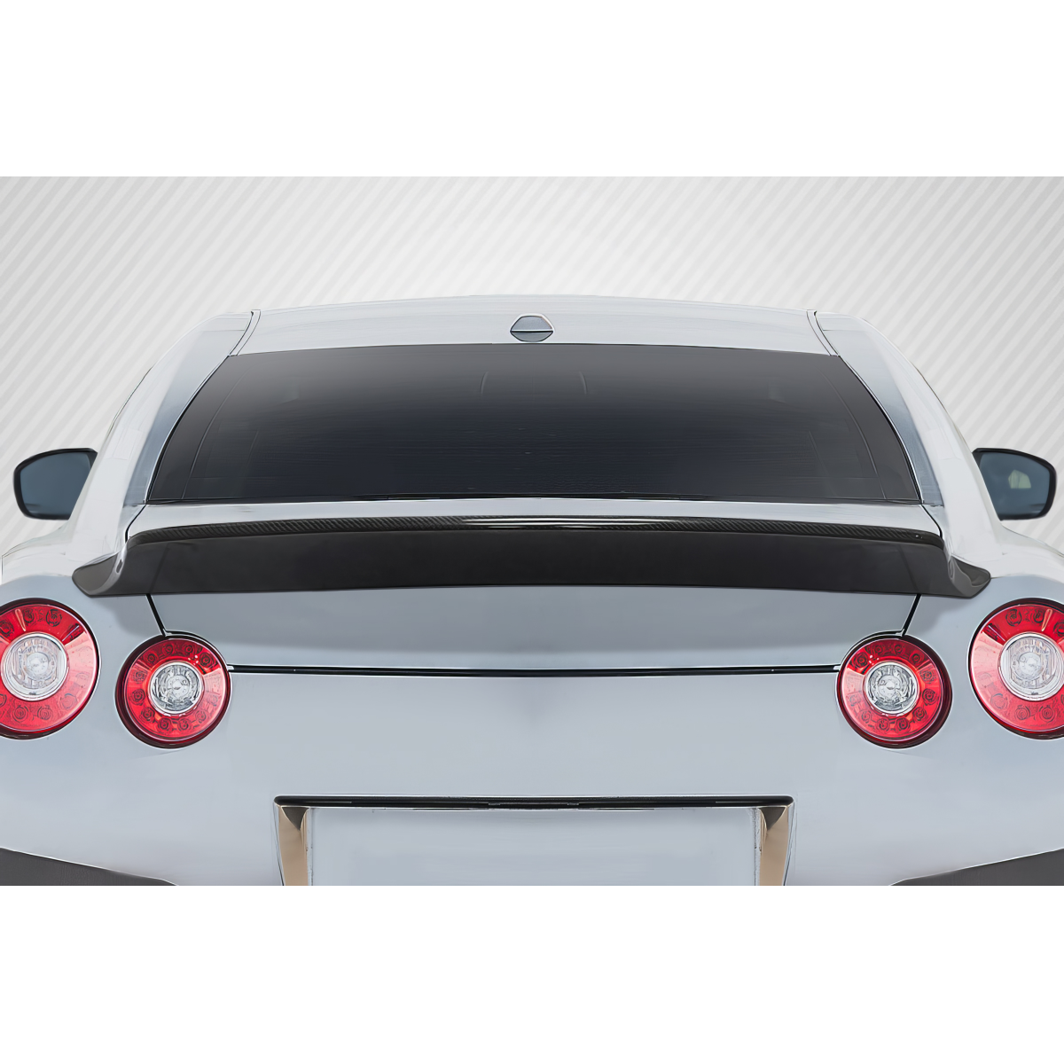 Modify your Nissan GT-R 2009 with our Exterior/Wings - Rear view of carbon fiber wing spoiler