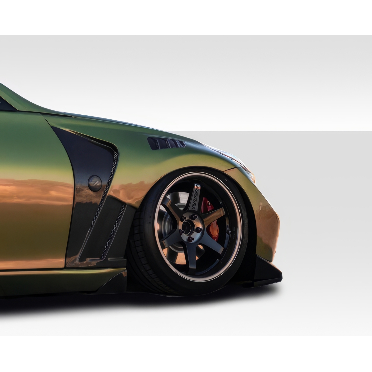 Modify your Nissan 370Z 2009 with our Exterior/Fenders - Angle shows front fender and wheel from side view