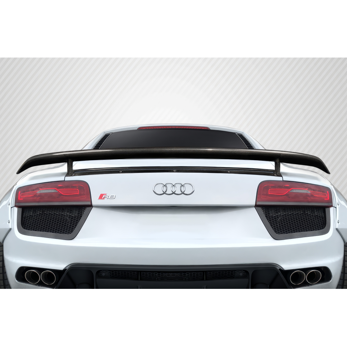 Modify your Audi R8 2008 with our Exterior/Wings - Rear angle view of Audi R8 Carbon Creations rear wing