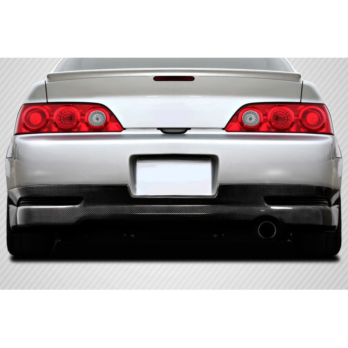 Modify your Acura RSX 2005 with our Exterior/Rear Bumpers or Lips - Image shows rear view with slight upward angle