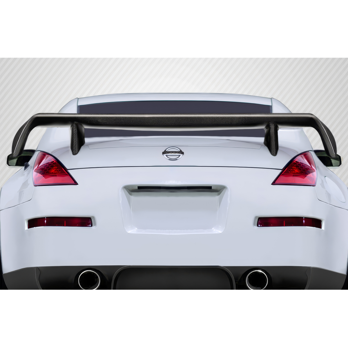 Modify your Nissan 350Z 2003 with our Exterior/Wings - Rear view angle of a Nissan 350Z with wing