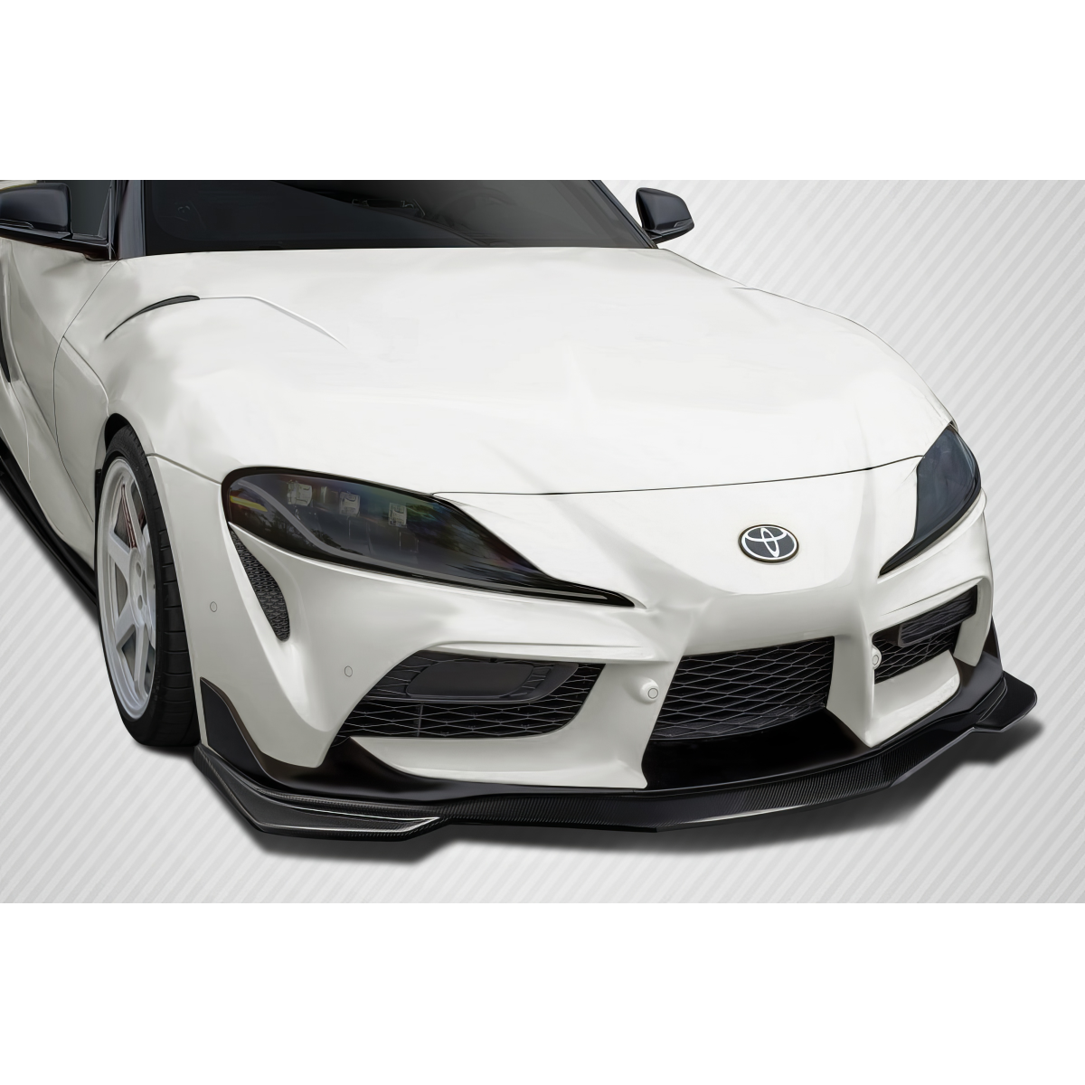 Modify your Toyota Supra 2019 with our Exterior/Front Bumpers or Lips - Front view of carbon fiber lip spoiler