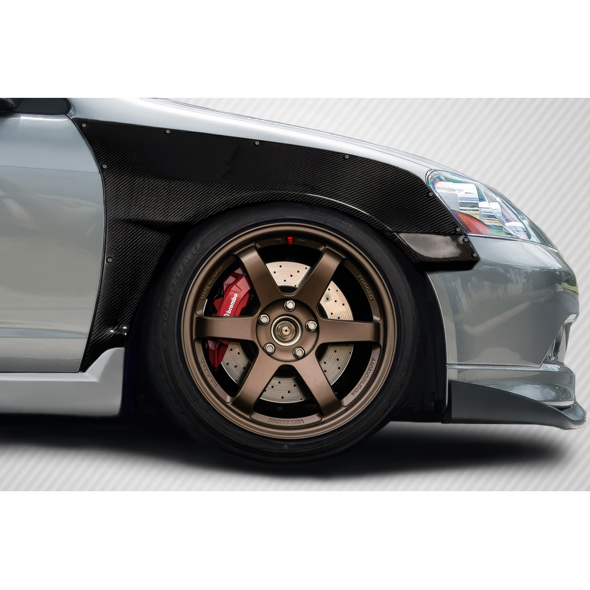 Modify your Acura RSX 2002 with our Exterior/Fenders - Angle shows the right front fender and wheel close up