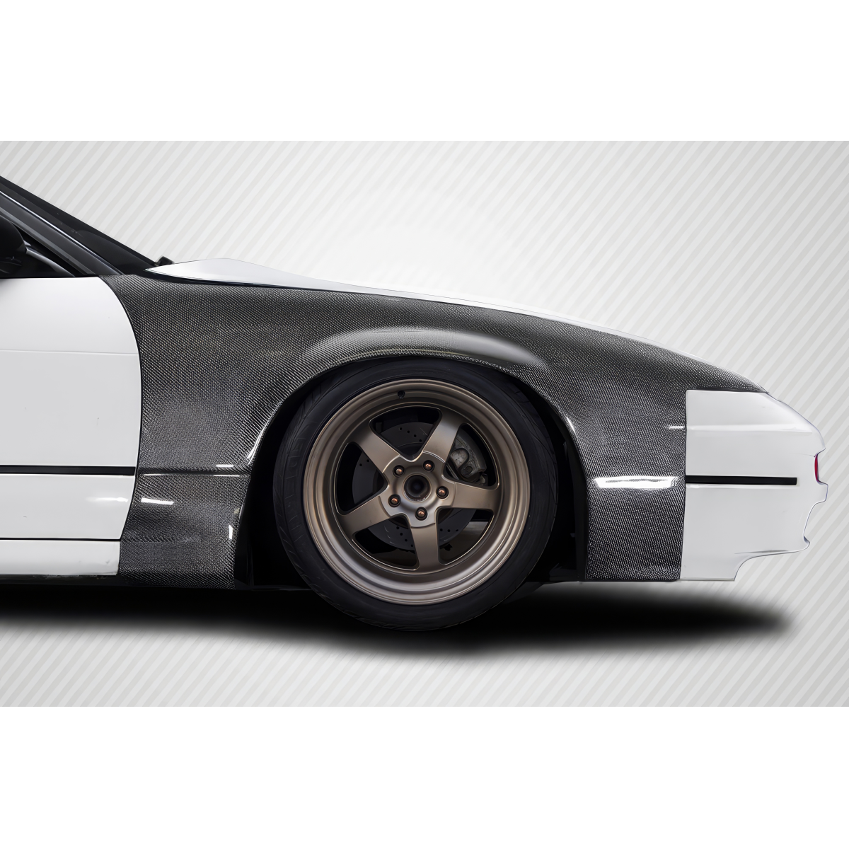 Modify your Nissan 240SX 1989 with our Exterior/Fenders - Side angle showing carbon fiber fender detail