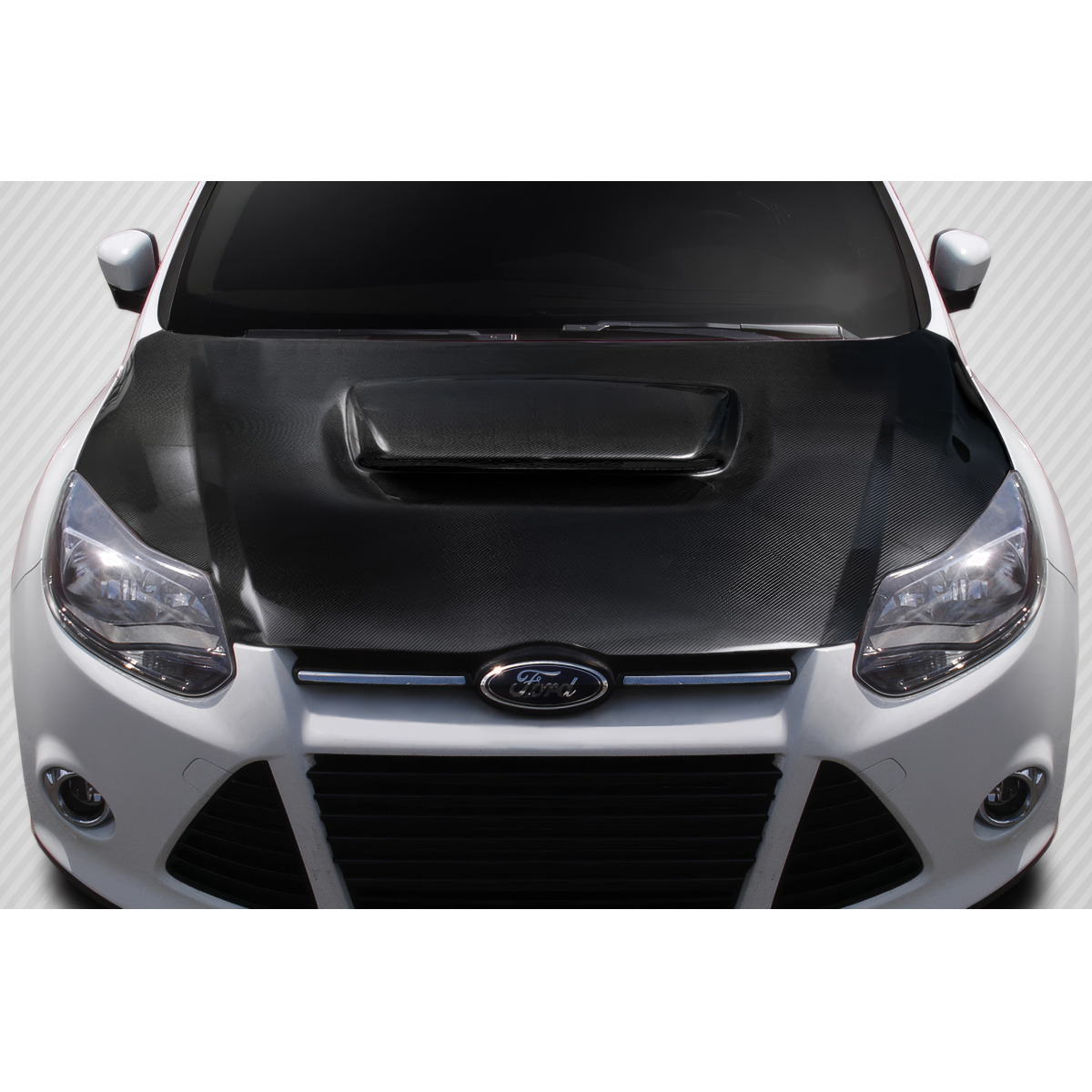Modify your Ford Focus 2012 with our Exterior/Hoods - Top view of the hood at a slight angle