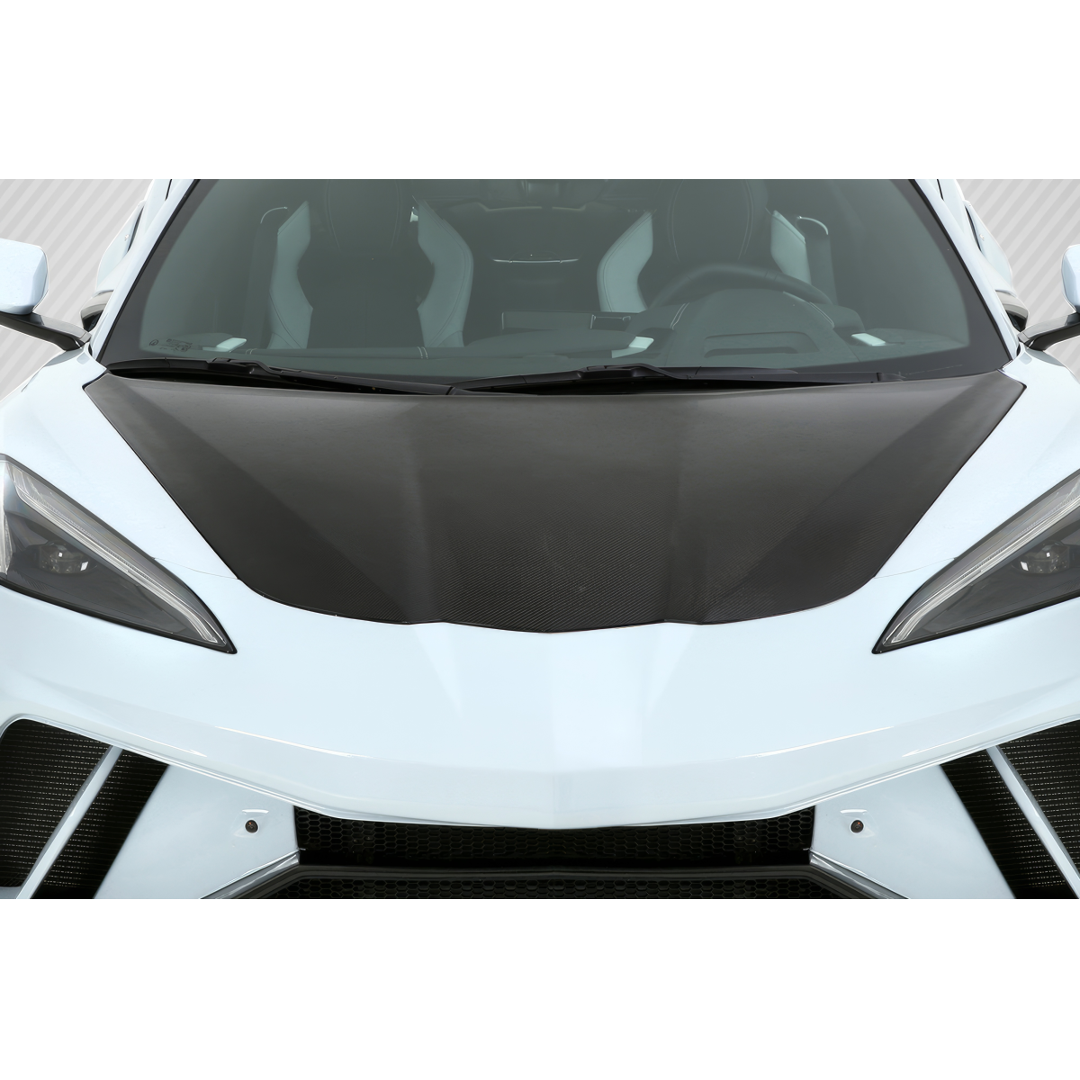 Modify your Chevrolet Corvette 2020 with our Exterior/Hoods - Front view of the hood at a slight angle