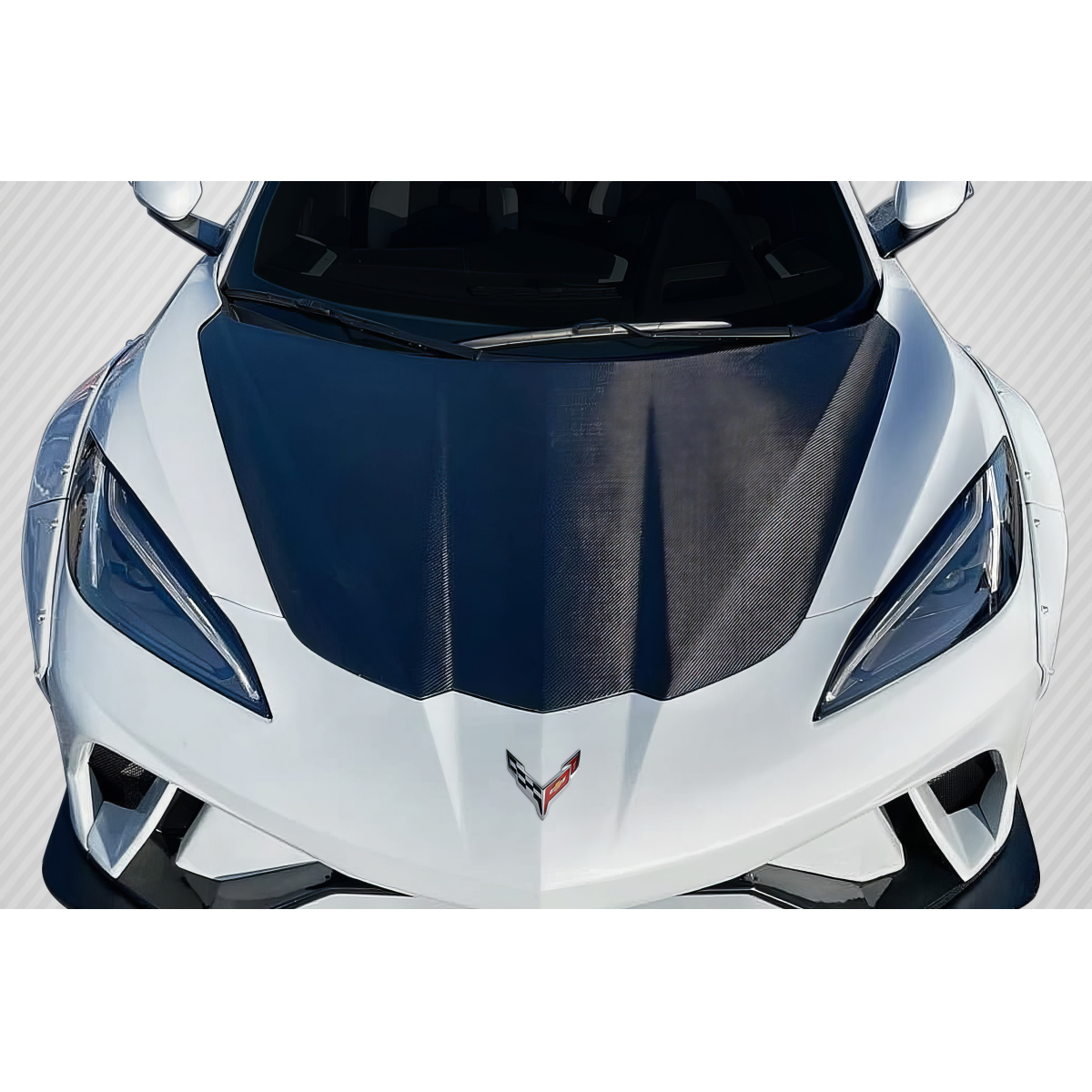 Modify your Chevrolet Corvette 2020 with our Exterior/Hoods - Top down view of the car hood