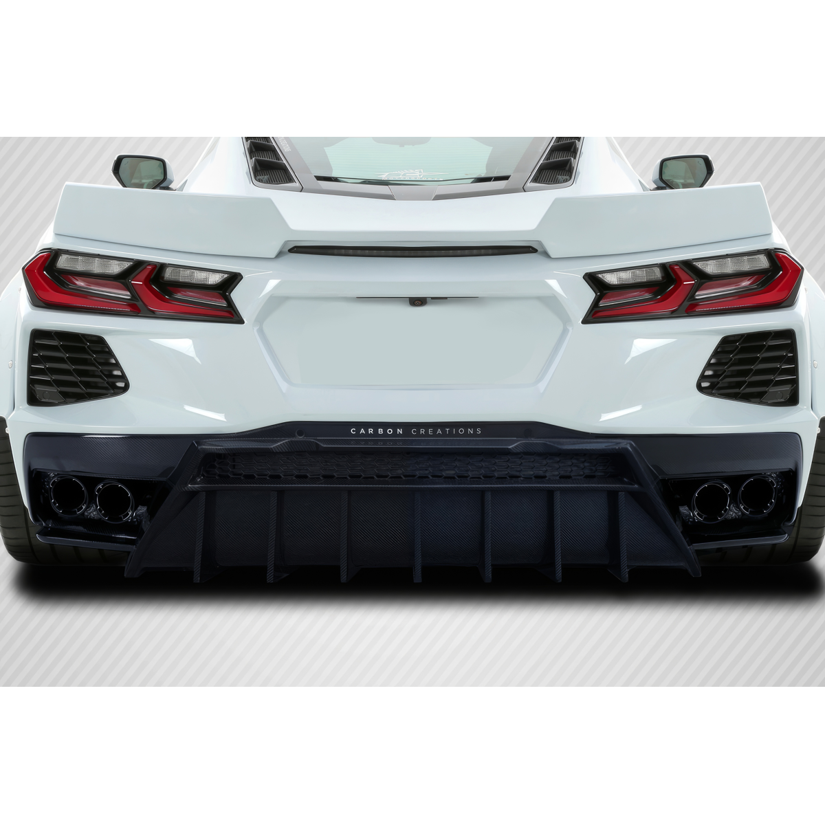 Modify your Chevrolet Corvette 2020 with our Exterior/Diffusers - Rear view of part from slightly above angle