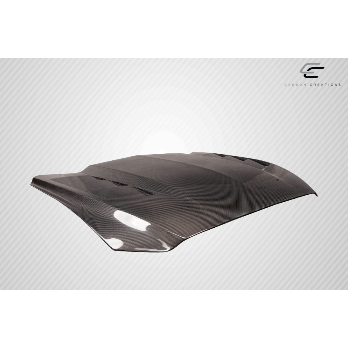 Modify your Ford Mustang 2015 with our Exterior/Hoods - Shown at a slight angle from the front