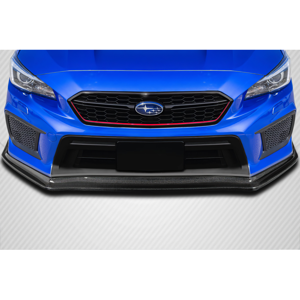 Modify your Subaru Impreza 2015 with our Exterior/Front Bumpers or Lips - Front view of carbon fiber front lip spoiler