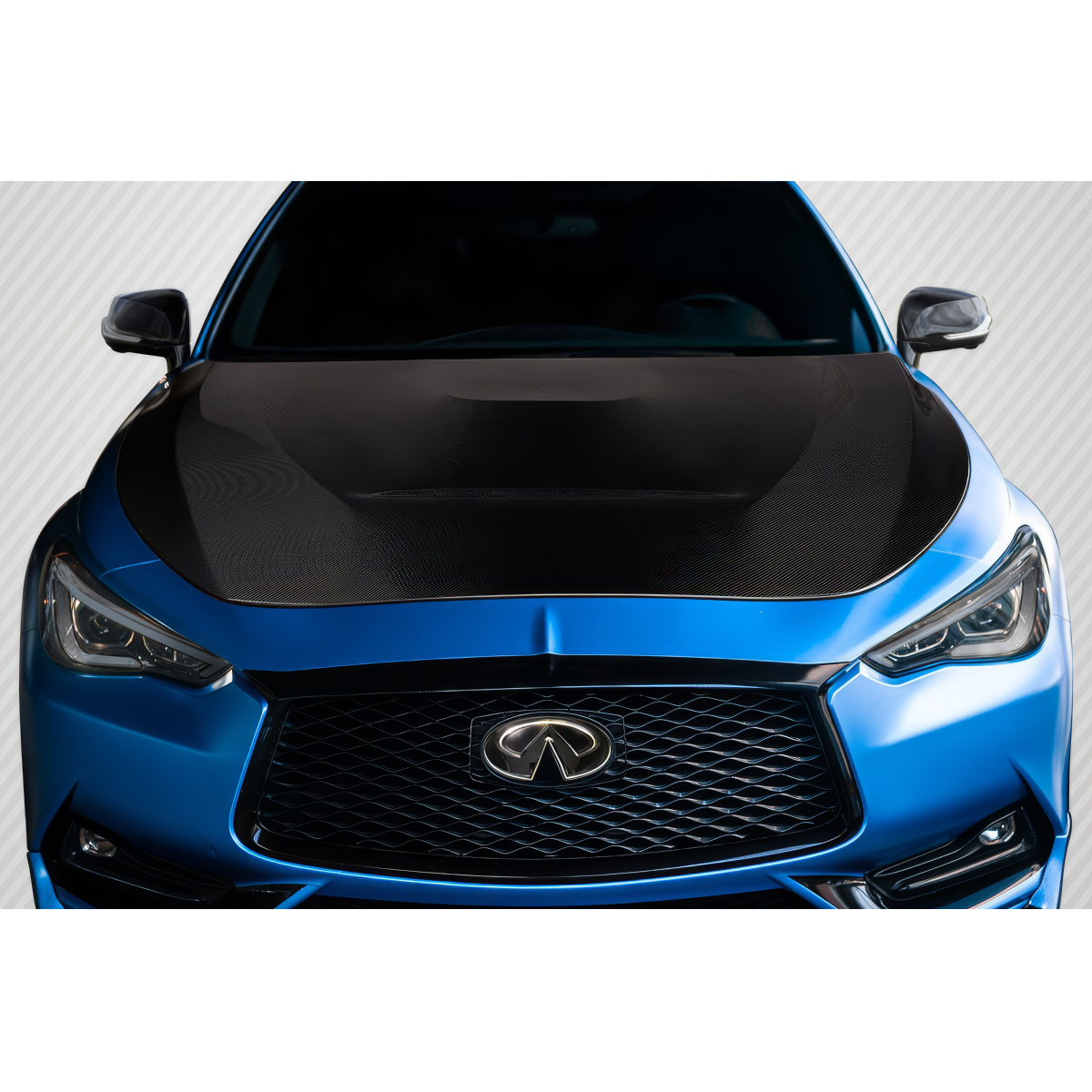 Modify your Infiniti Q60 2017 with our Exterior/Hoods - Front view angled at slight elevation