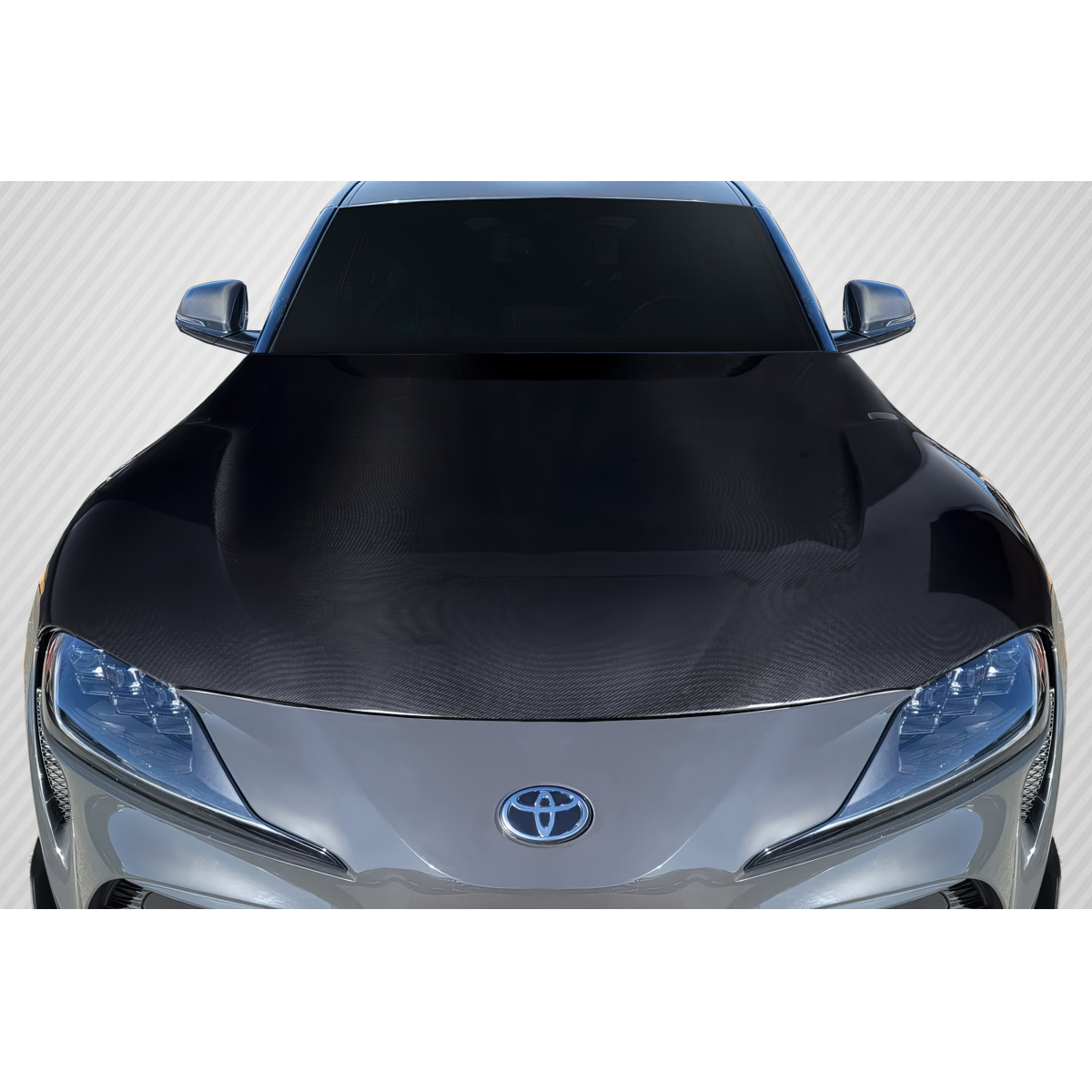 Modify your Toyota Supra 2020 with our Exterior/Hoods - Front view of hood at a straight angle