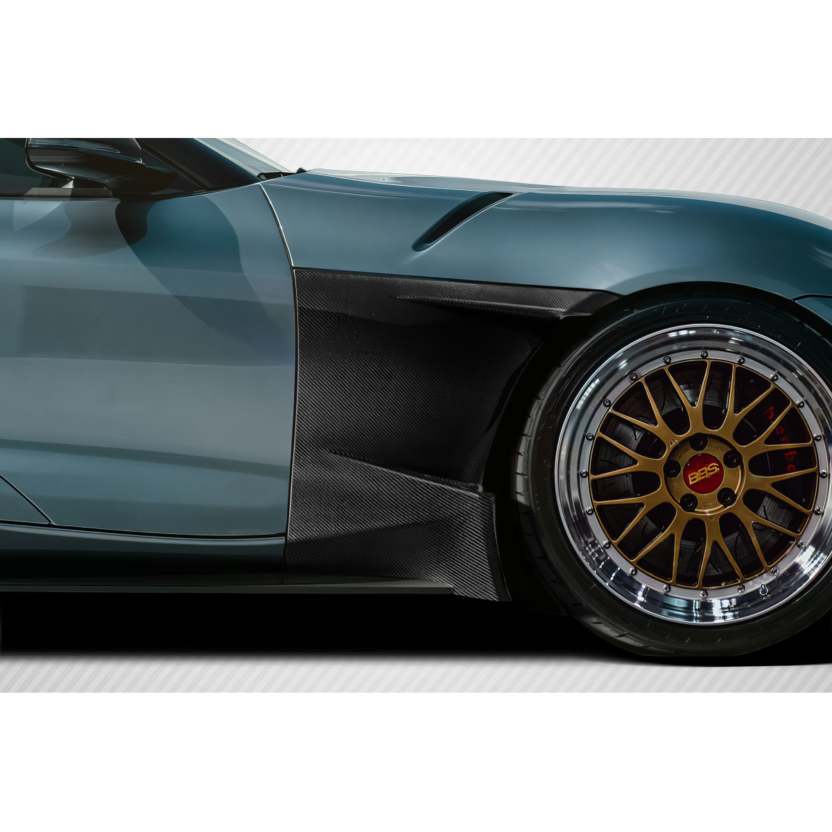 Modify your Toyota Supra 2019 with our Exterior/Fenders - Front view of the fender at a slight angle