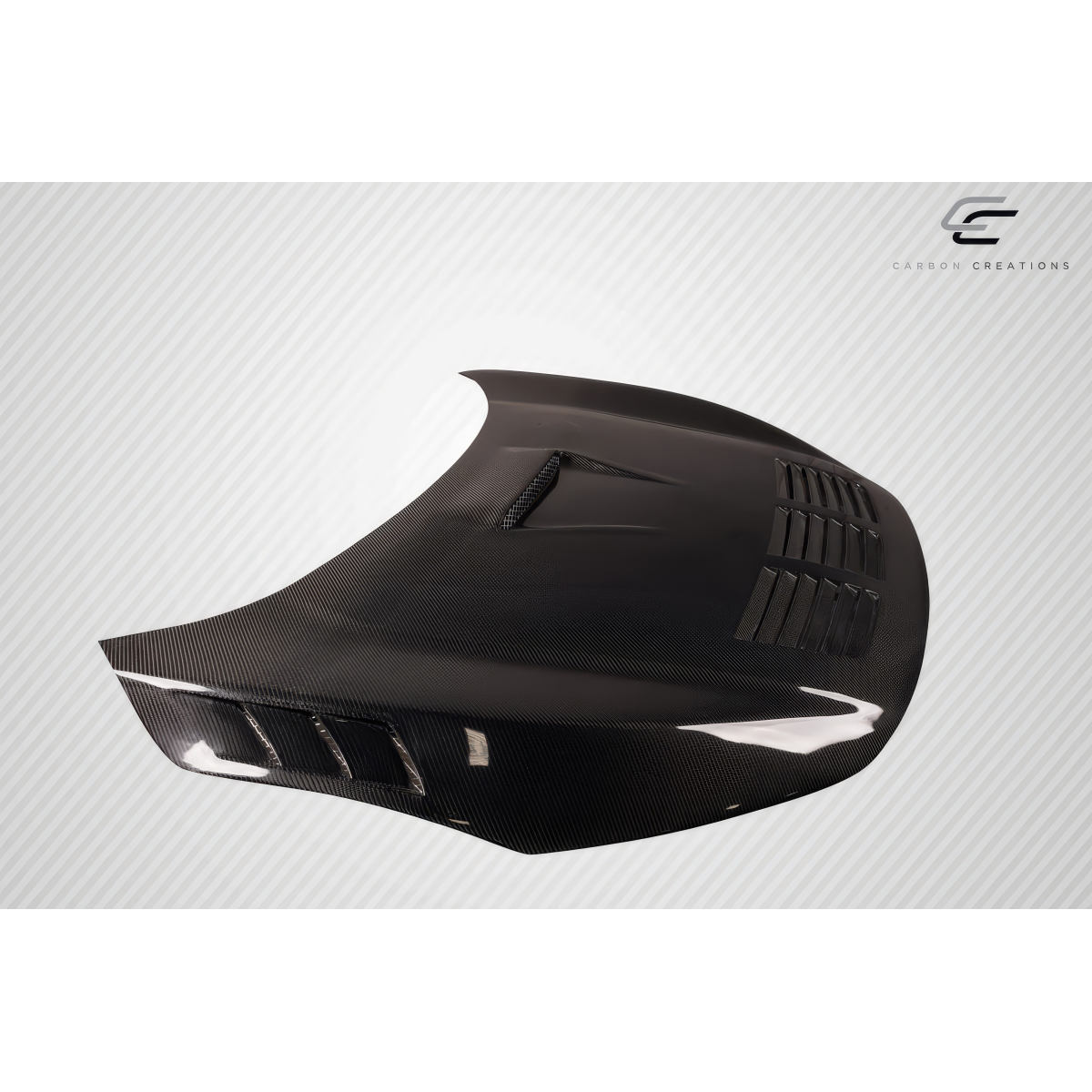 Modify your Honda Civic 2017 with our Exterior/Hoods - Angled view of carbon fiber hood from side