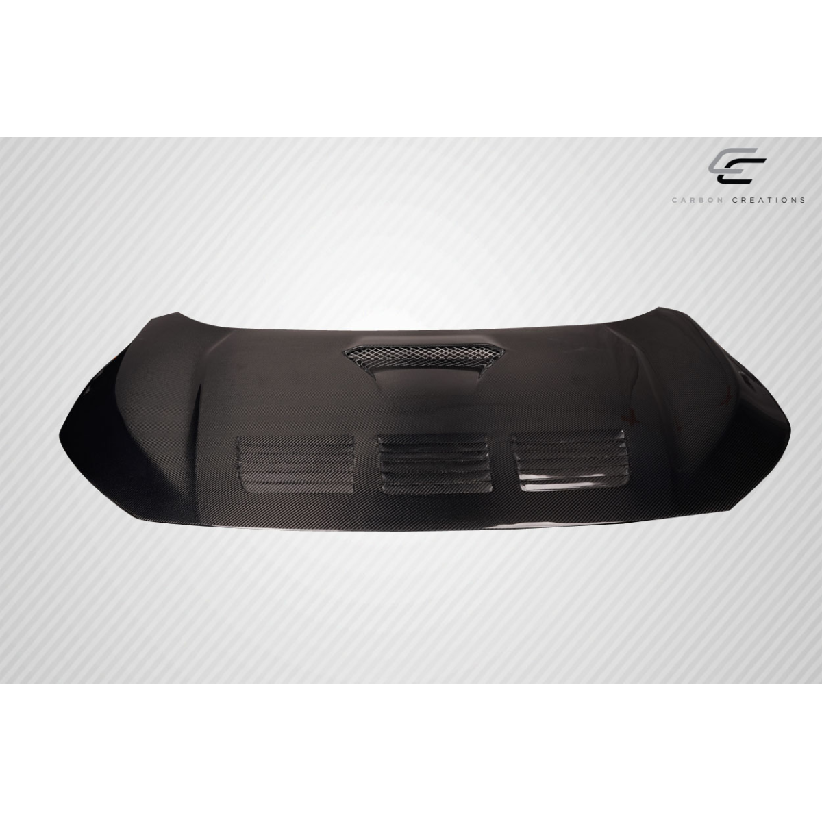 Modify your Honda Civic 2017 with our Exterior/Hoods - Front view of hood showing carbon fiber design