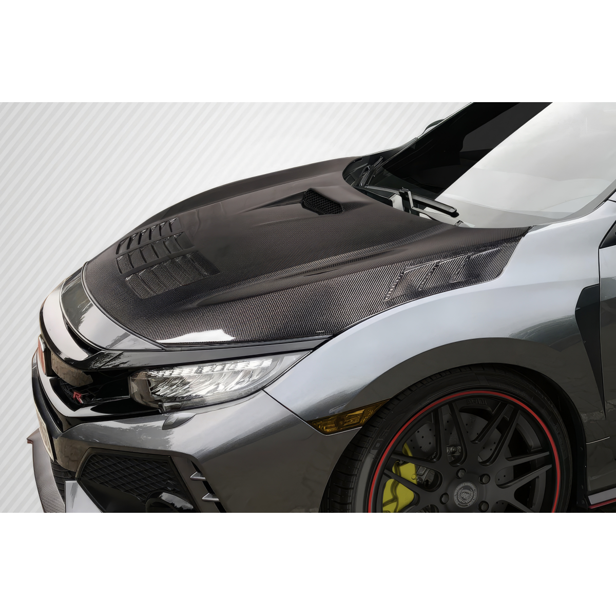 Modify your Honda Civic 2017 with our Exterior/Hoods - The part is shown from a focused angle