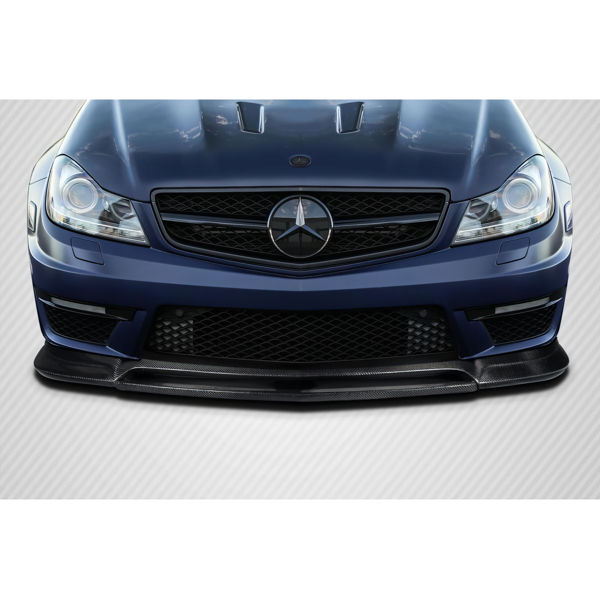 Modify your Mercedes-Benz C300 2012 with our Exterior/Front Bumpers or Lips - Front view of the carbon fiber front lip spoiler