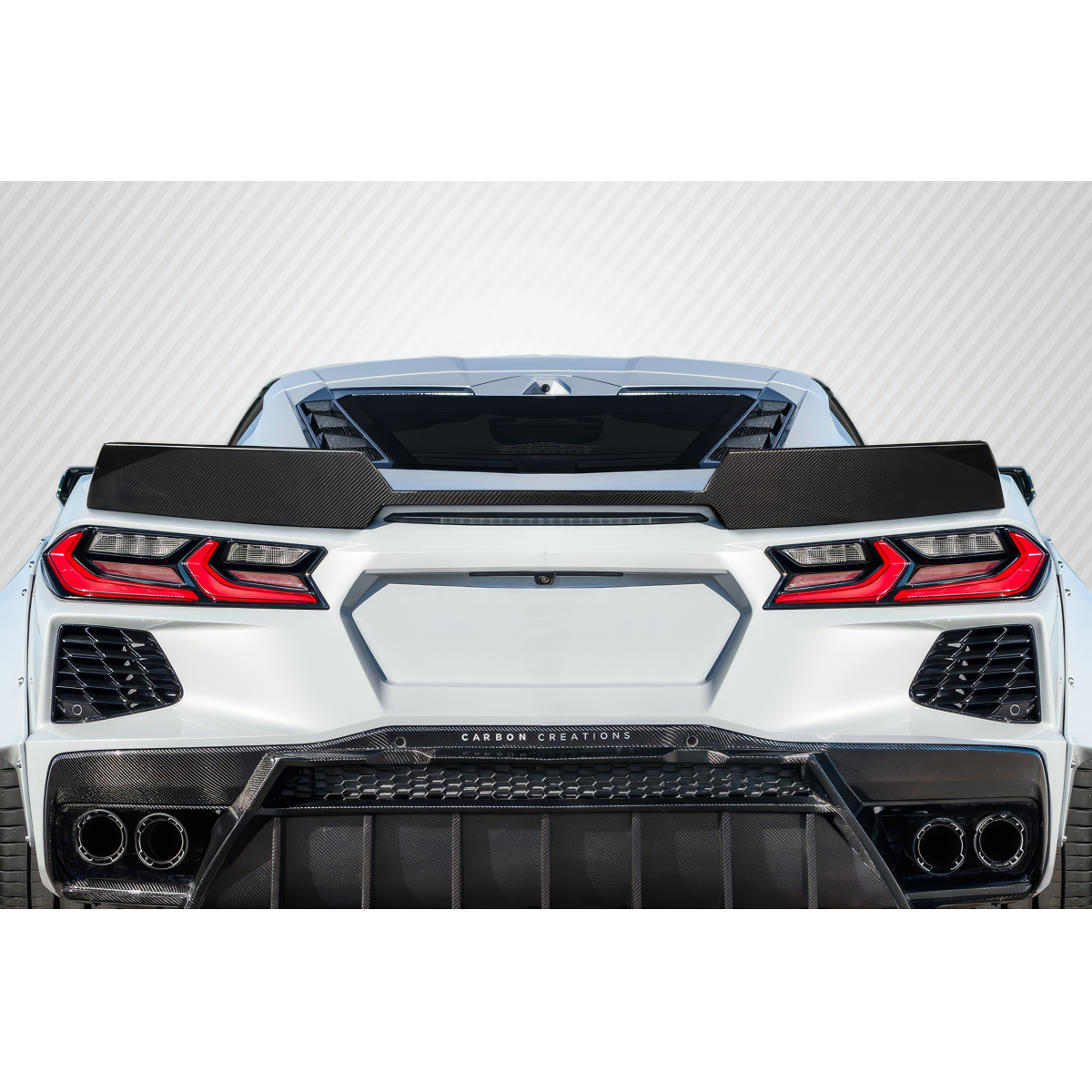 Modify your Chevrolet Corvette 2020 with our Exterior/Wings - Rear view of vehicle from a low angle