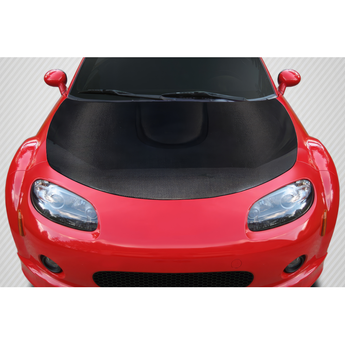 Modify your Mazda Miata 2006 with our Exterior/Hoods - Top down view of the car hood