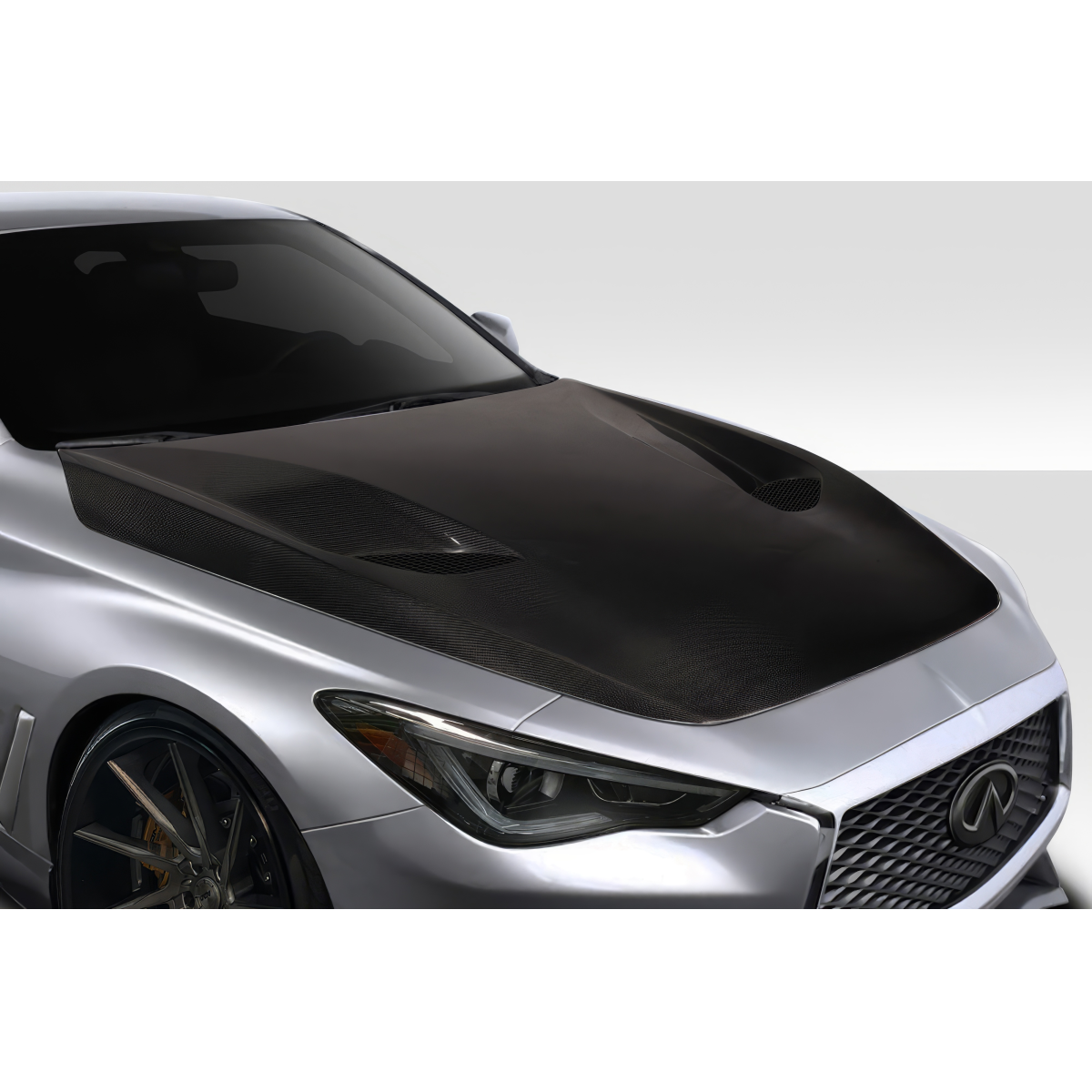 Modify your Infiniti Q60 2016 with our Exterior/Hoods - Front top angle of the car hood