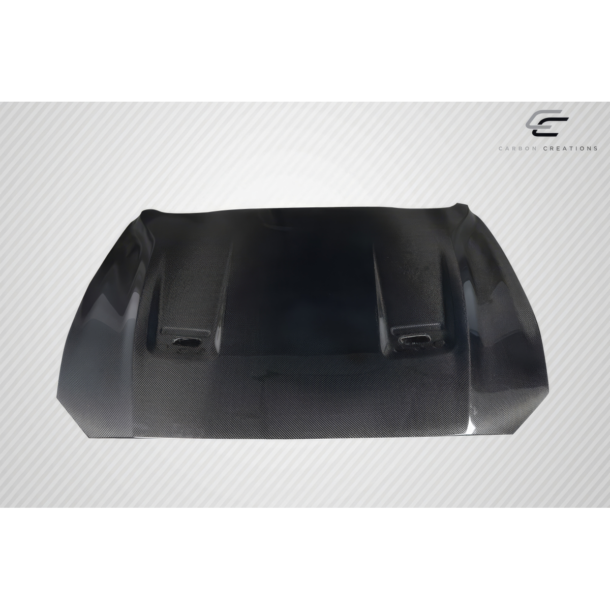 Modify your Ford Mustang 2018 with our Exterior/Hoods - Top down view of carbon fiber hood