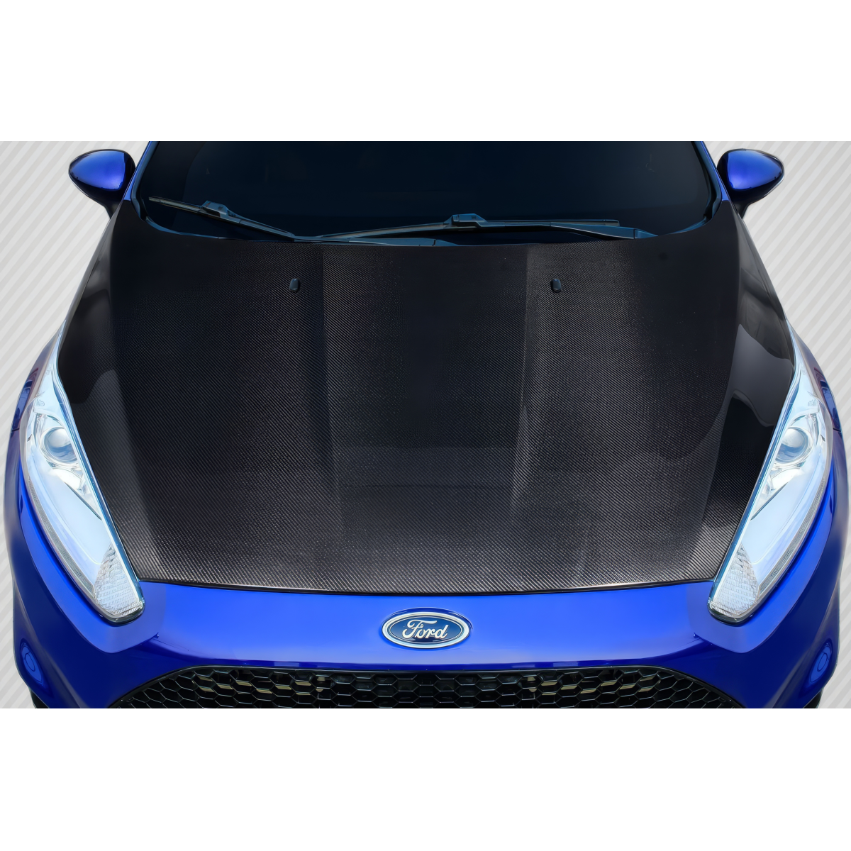 Modify your Ford Fiesta 2014 with our Exterior/Hoods - Top down view of carbon fiber hood