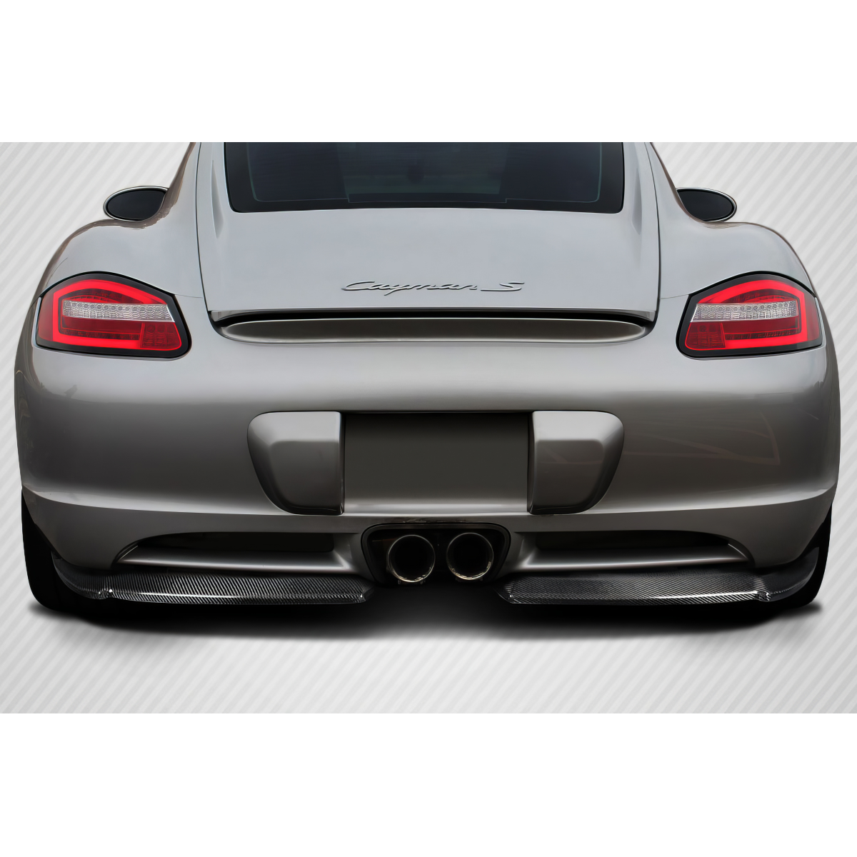 Modify your Porsche Cayman 2006 with our Exterior/Rear Bumpers or Lips - Rear view at a slight downward angle