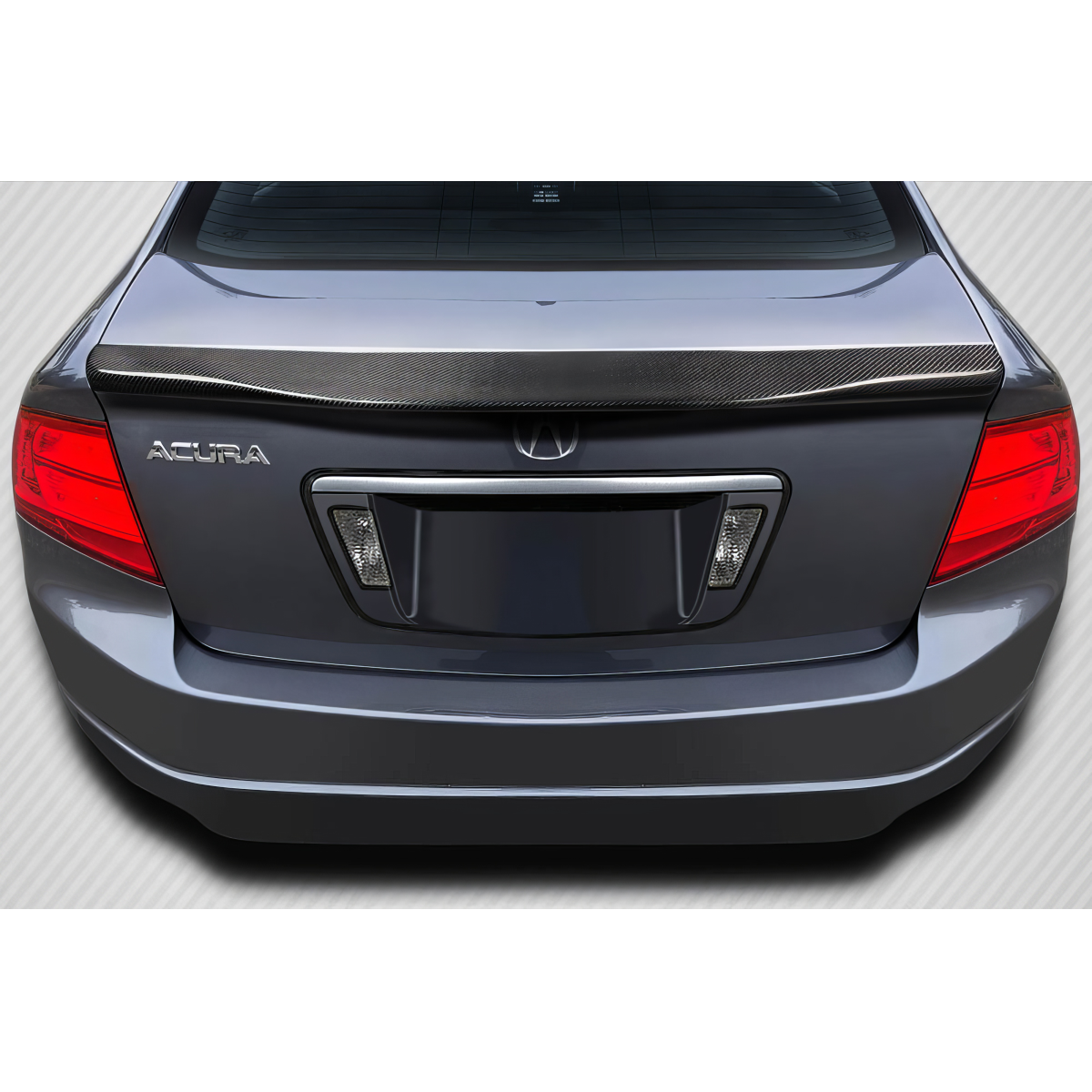 Modify your Acura TL 2004 with our Exterior/Wings - Rear view angle of an Acura TL with spoiler