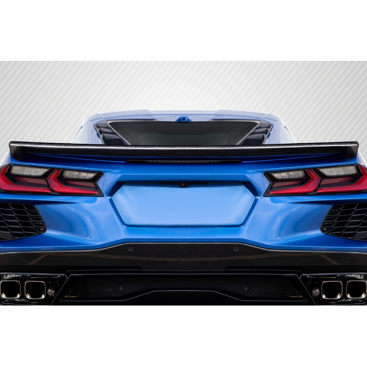 Modify your Chevrolet Corvette 2020 with our Exterior/Wings - Rear angle view of vehicle's wing and lights