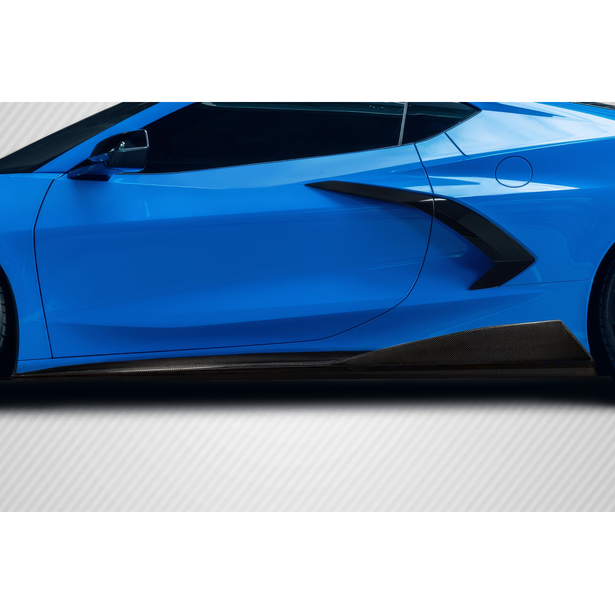 Modify your Chevrolet Corvette 2020 with our Exterior/Side Skirts - Side view angled down highlighting skirts