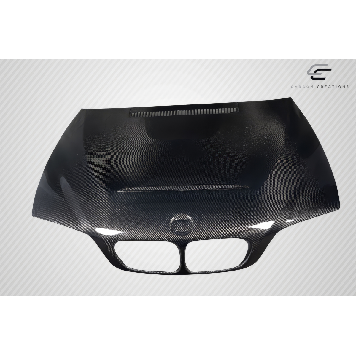 Modify your BMW 3-Series 2000 with our Exterior/Hoods - Front view angle showing carbon fiber hood design