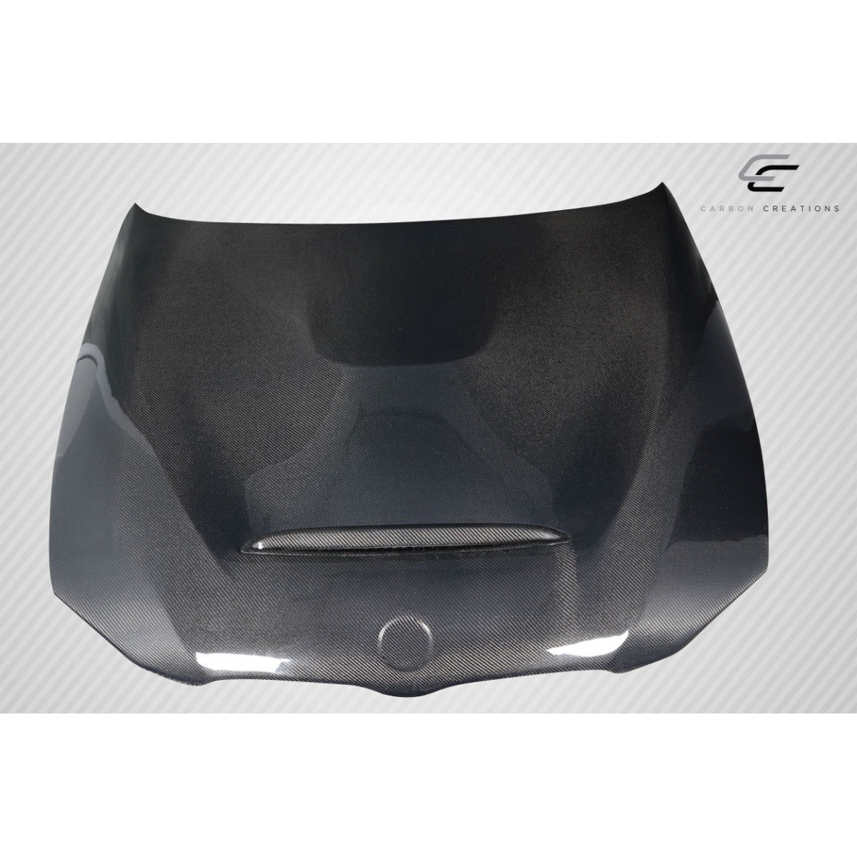 Modify your BMW 3-Series 2007 with our Exterior/Hoods - Top down view of carbon fiber hood part