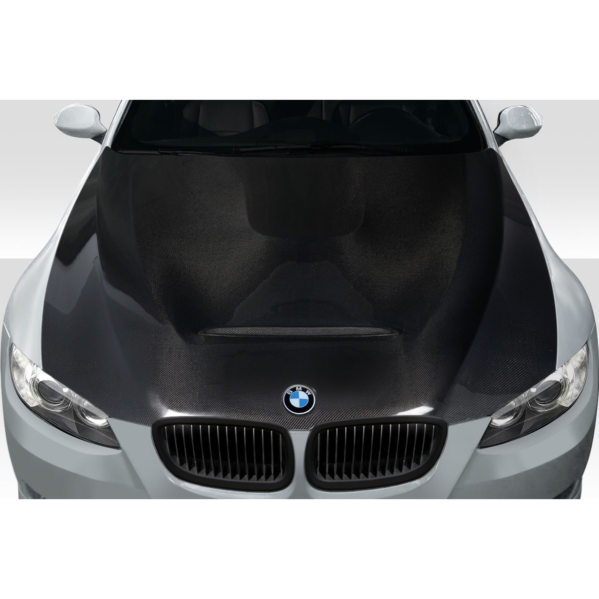 Modify your BMW 3-Series 2007 with our Exterior/Hoods - Top view of the carbon fiber hood